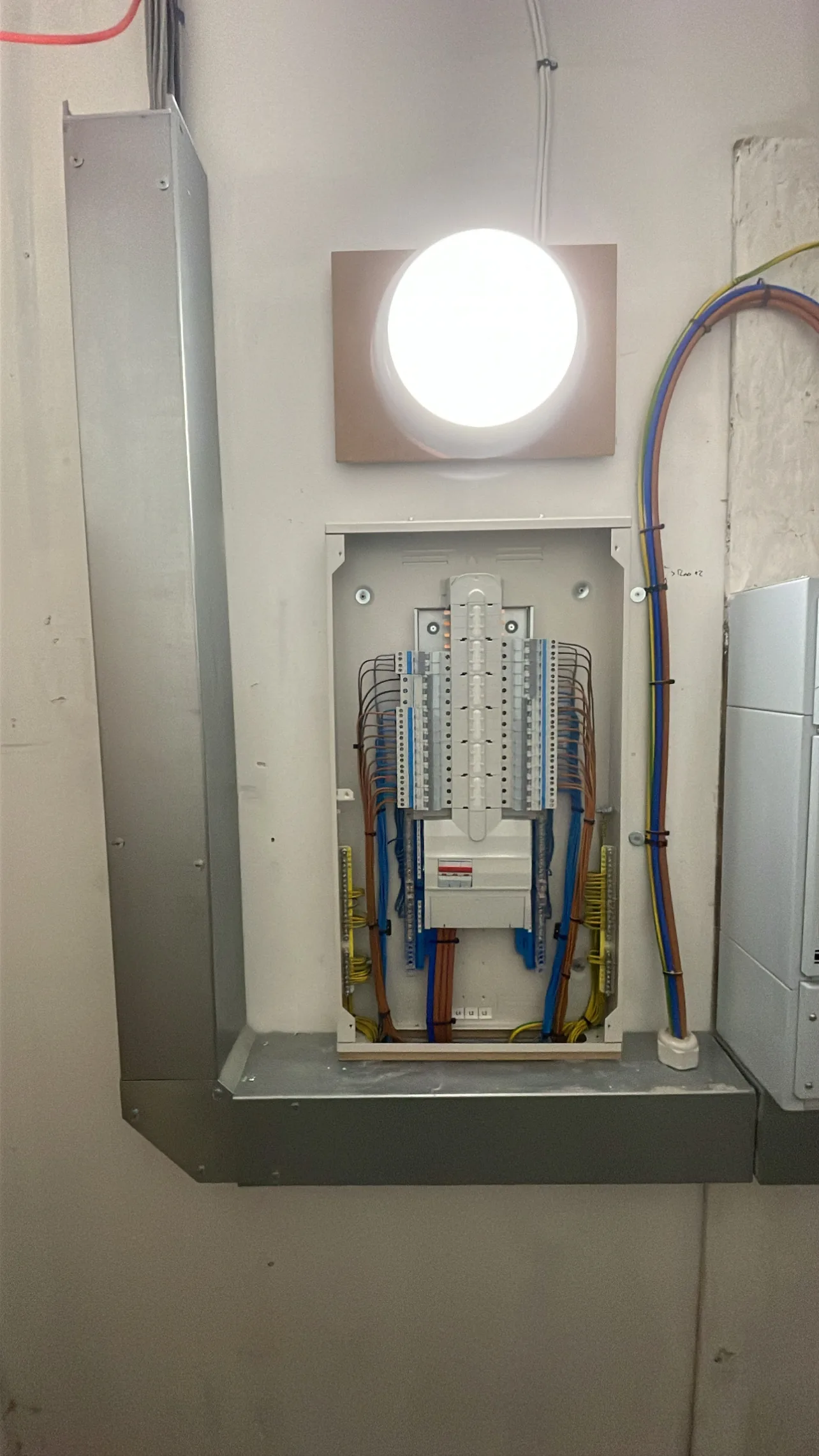 Consumer unit opened up by MMM Electrical to trace an intermittent fault at a Glasgow property